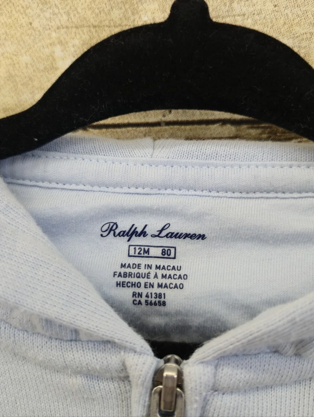 Ralph Lauren Zipped Hoodie Size 12 Months